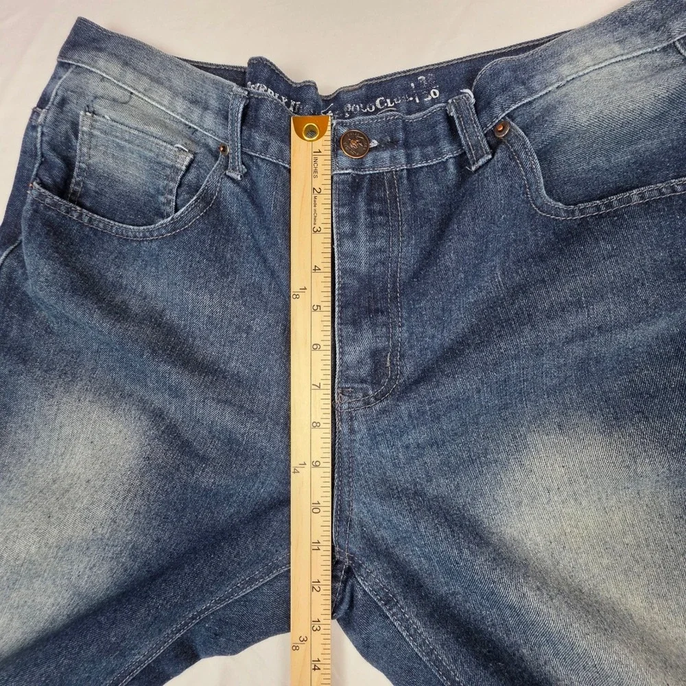 Beverly Hills Polo Club Mens Straight Leg Jeans Dark Wash Blue Denim 36x29